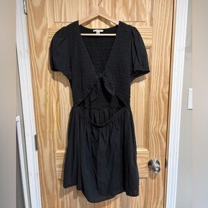 American Eagle Tie Front Black Mini Dress